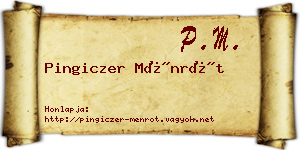 Pingiczer Ménrót névjegykártya